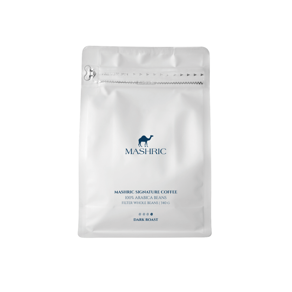 dark roast coffee beans bag front picture